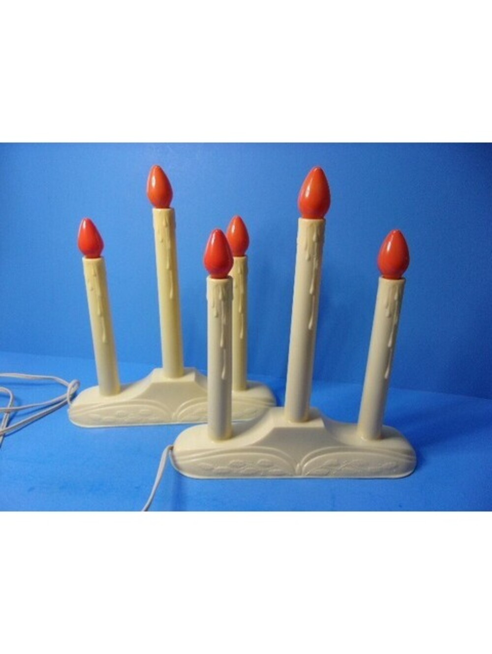 Vintage 3 Light Window Electric Candelabra Halloween Christmas Works Lot of 2